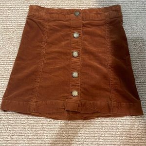 Burnt orange corduroy skirt